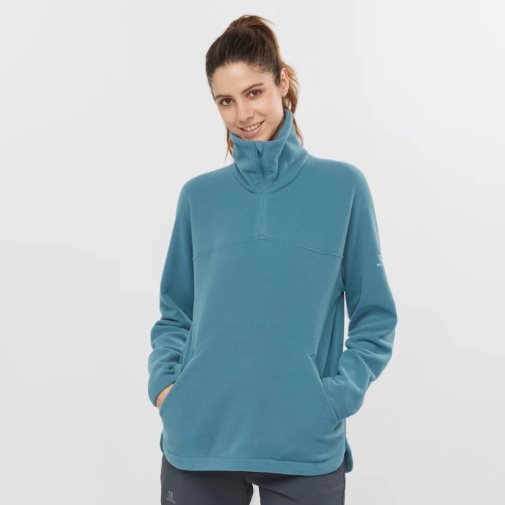 Moletom Salomon Essential Cosy Fleece Feminino Turquesa | PT Q02871